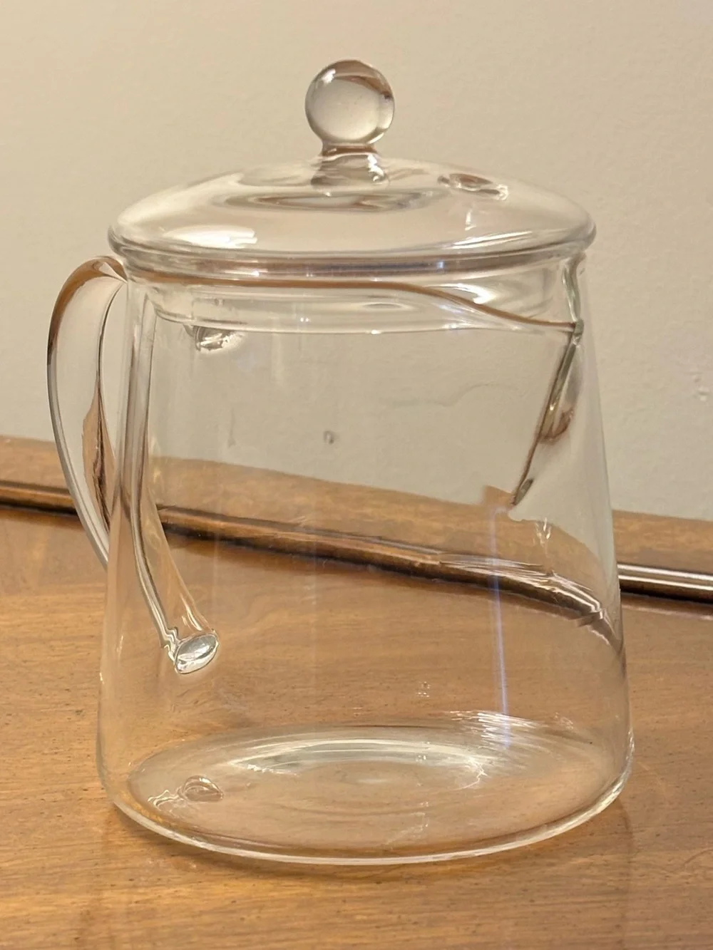 Clear Borosilicate Glass Teapot Tea Server w/ Glass Lid Minimalist